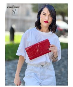 Borse Yves Saint Laurent | Pochette Ysl Vernis Rosso