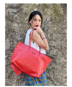 Borse Fendi | Shopper Fendi Traforata Rosso