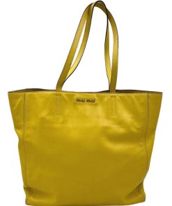 Borse Miu Miu | Shopper Miu Miu In Pelle Gialla Giallo