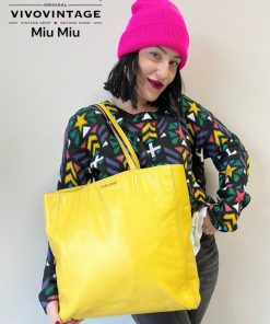 Borse Miu Miu | Shopper Miu Miu In Pelle Gialla Giallo