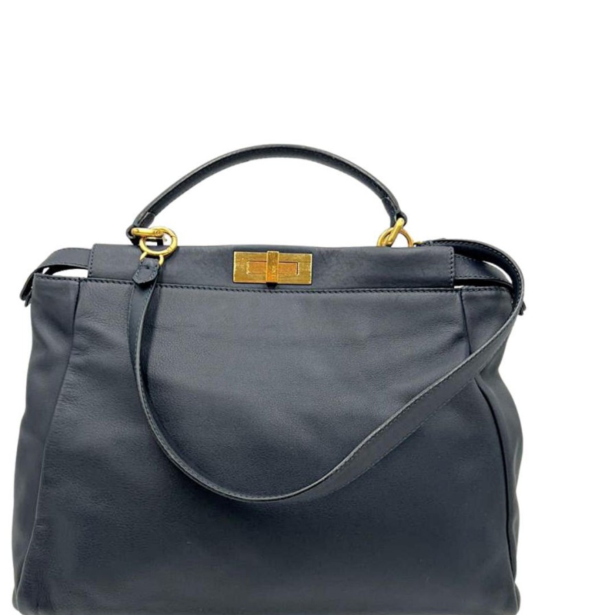 Borse Fendi | Fendi Peekaboo Con Tracolla Blu