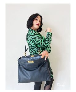 Borse Fendi | Fendi Peekaboo Con Tracolla Blu