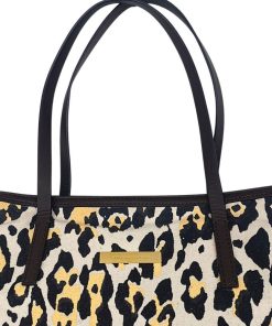 Borse Stella McCartney | Shopper Stella Mc Cartney In Tela Animalier Bianco