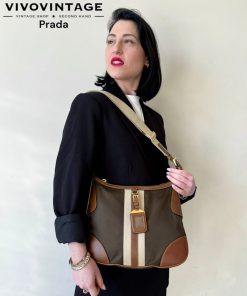 Borse Prada | Hobo Prada A Spalla Marrone