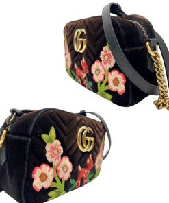 Borse Gucci | Gucci Marmont Velvet Marrone