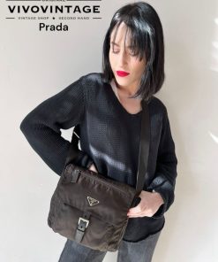 Borse Prada | Cartella Prada Nylon Marrone