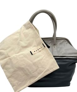 Borse Marni | Shopper Marni Bicolore Grigio