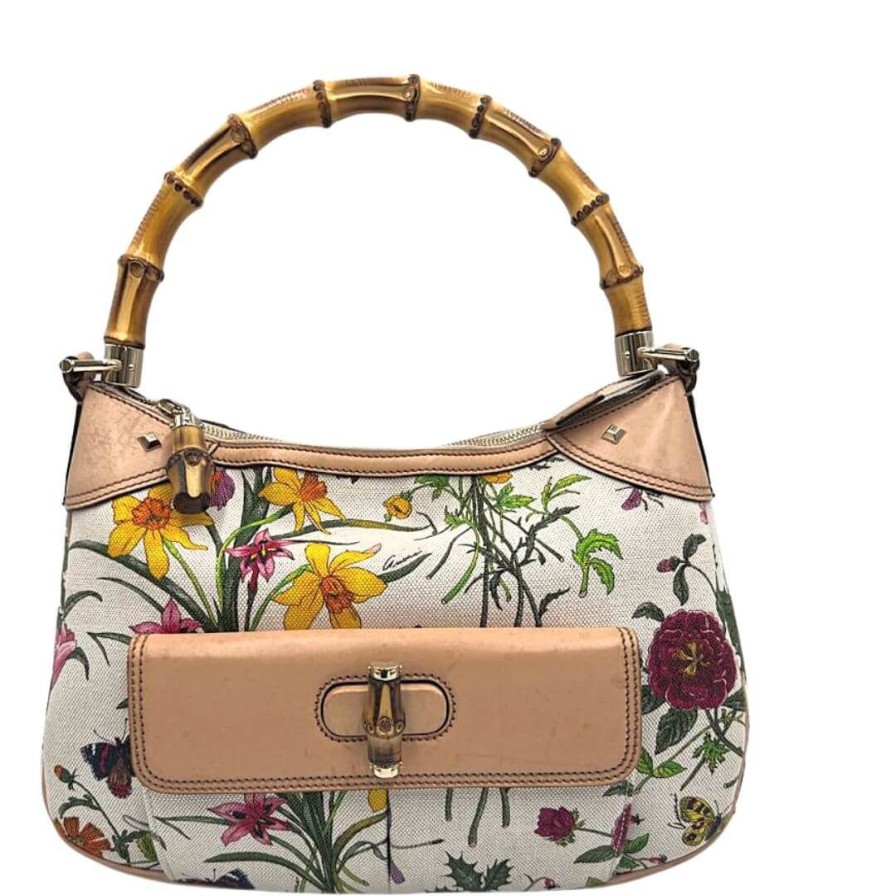 Borse Gucci | Gucci Bamboo Flora Beige