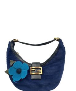 Borse Fendi | Fendi Mezzaluna Tessuto Blu