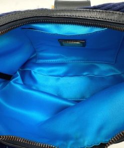 Borse Fendi | Fendi Mezzaluna Tessuto Blu