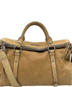 Borse Miu Miu | Satchel Miu Miu Con Tracolla Beige