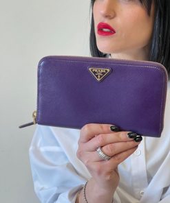 Accessori Prada | Portafoglio Prada Saffiano Viola