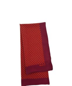 Accessori Gucci | Foulard Gucci In Seta Bordeaux