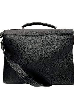 Borse Fendi | Fendi Peekaboo In Cuoio Romano Nero