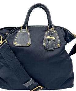 Borse Prada | Prada Shopper Con Tracolla Blu