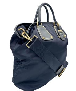 Borse Prada | Prada Shopper Con Tracolla Blu