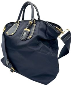 Borse Prada | Prada Shopper Con Tracolla Blu