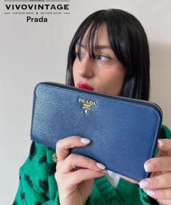 Accessori Prada | Portafoglio Prada Saffiano Blu