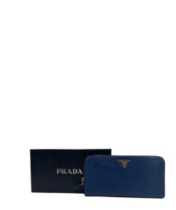 Accessori Prada | Portafoglio Prada Saffiano Blu