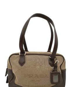 Borse Prada | Bauletto Prada Jacquard Beige