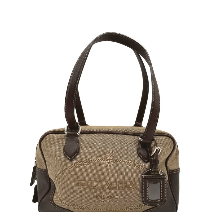 Borse Prada | Bauletto Prada Jacquard Beige