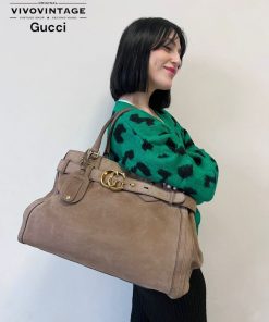 Borse Gucci | Shopper Gucci Scamosciata Running Marrone