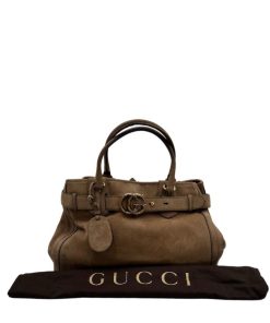 Borse Gucci | Shopper Gucci Scamosciata Running Marrone