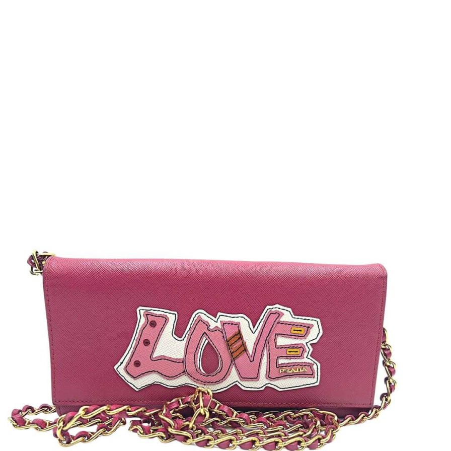 Borse Prada | Wallet Prada Love Saffiano Rosa