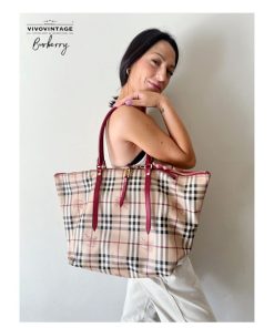 Borse Burberry | Shopper Burberry Tartan Beige