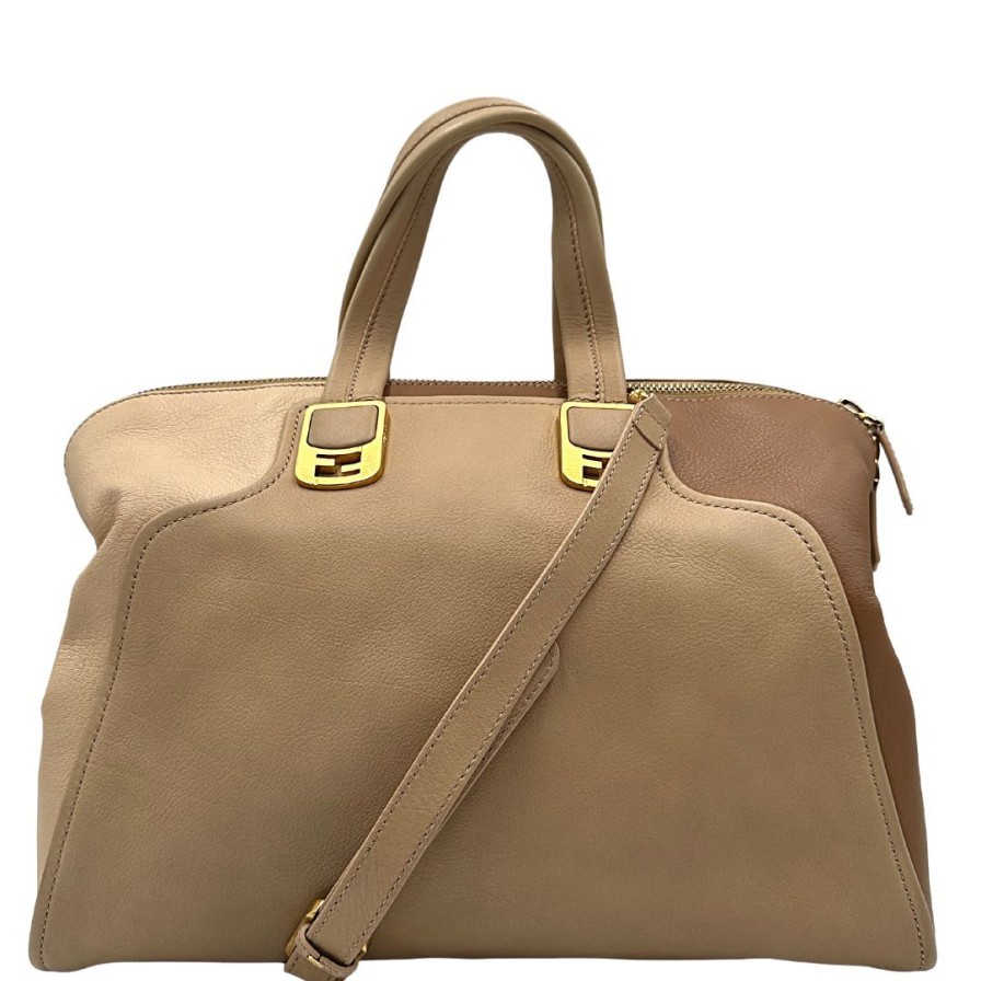 Borse Fendi | Shopper Fendi Chamelon Beige